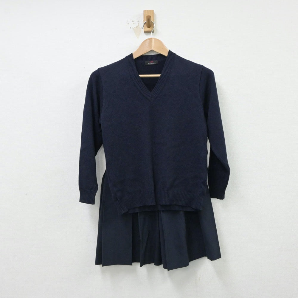 【中古】三重県 鈴鹿工業高等専門学校 女子制服 2点（ニット・スカート）sf015441