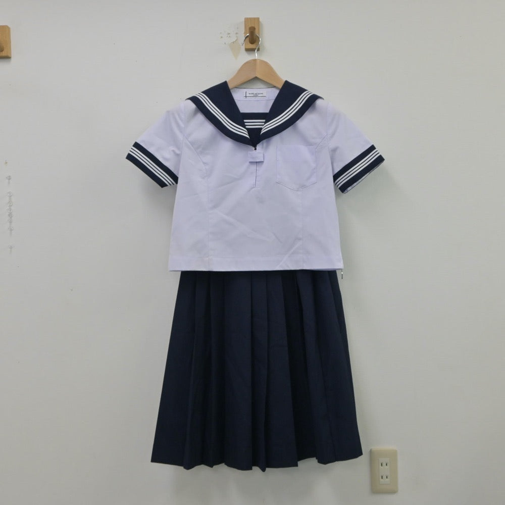 【中古】茨城県 村立東海中学校 女子制服 2点（セーラー服・スカート）sf015446