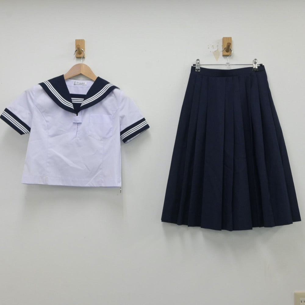 【中古】茨城県 村立東海中学校 女子制服 2点（セーラー服・スカート）sf015446