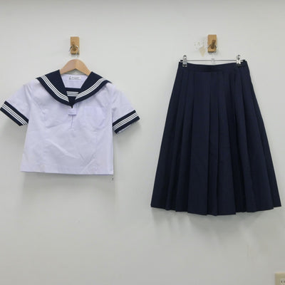 【中古】茨城県 村立東海中学校 女子制服 2点（セーラー服・スカート）sf015446