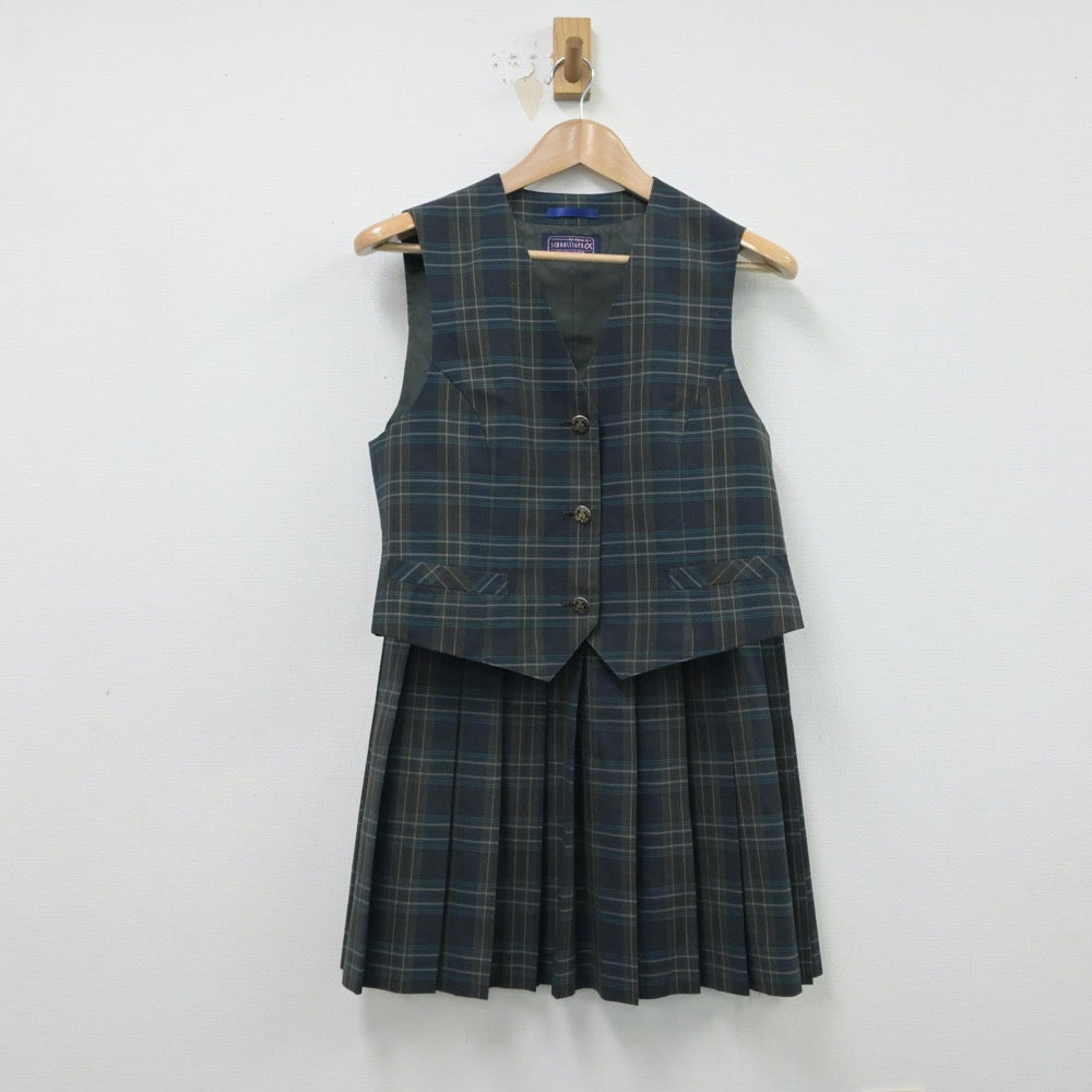 【中古】北海道 北海道札幌西陵高等学校 女子制服 3点（ニットベスト・ベスト・スカート）sf015456