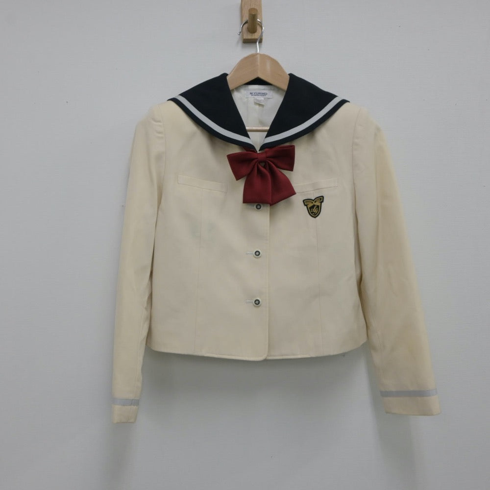 【中古】東京都 淑徳中学校 女子制服 4点（セーラー服・ニット・スカート）sf015476