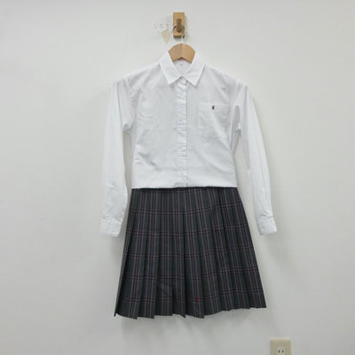 【中古】茨城県 常総学院高等学校 女子制服 2点（シャツ・スカート）sf015482