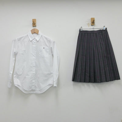 【中古】茨城県 常総学院高等学校 女子制服 2点（シャツ・スカート）sf015482