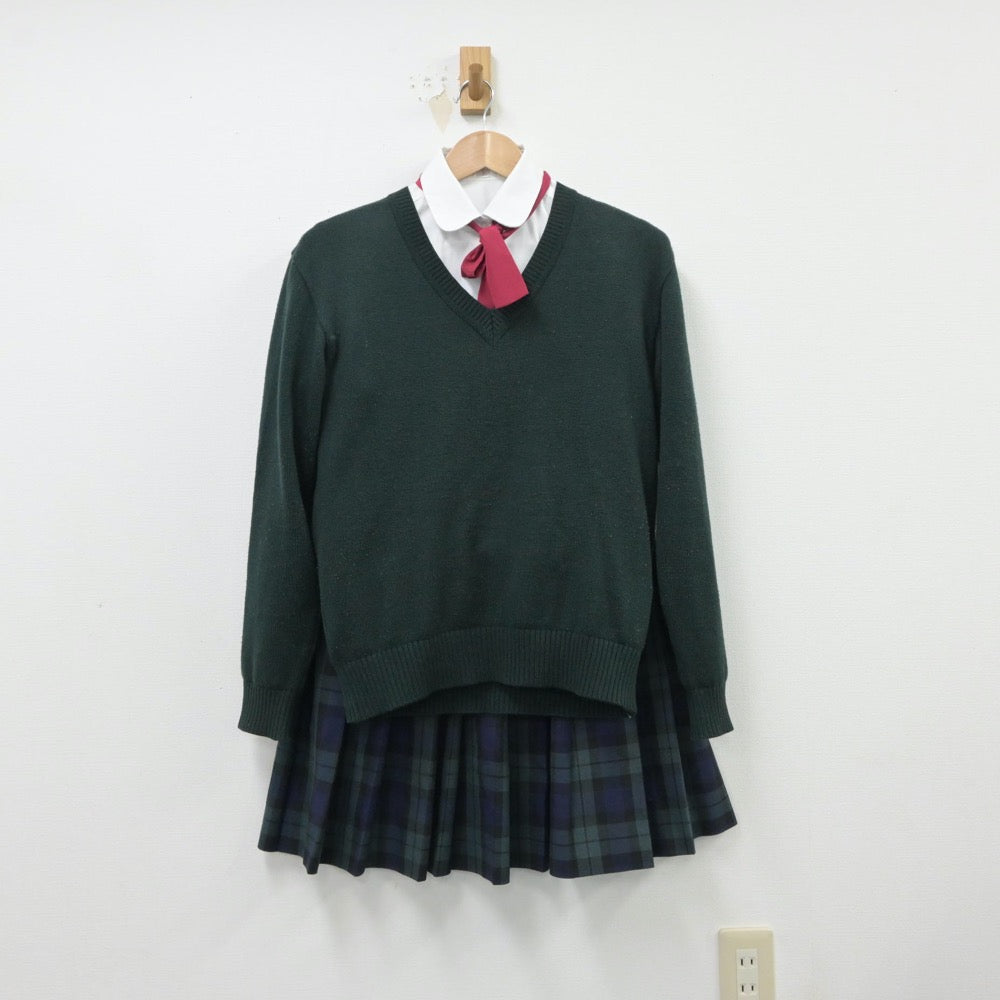 【中古】宮城県 仙台育英高等学校 女子制服 5点（ブレザー・シャツ・ニット・スカート）sf015484