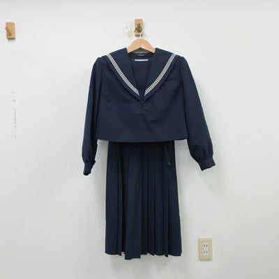 【中古】福岡県 福岡市立西福岡中学校 女子制服 2点（セーラー服・ジャンパースカート）sf015489