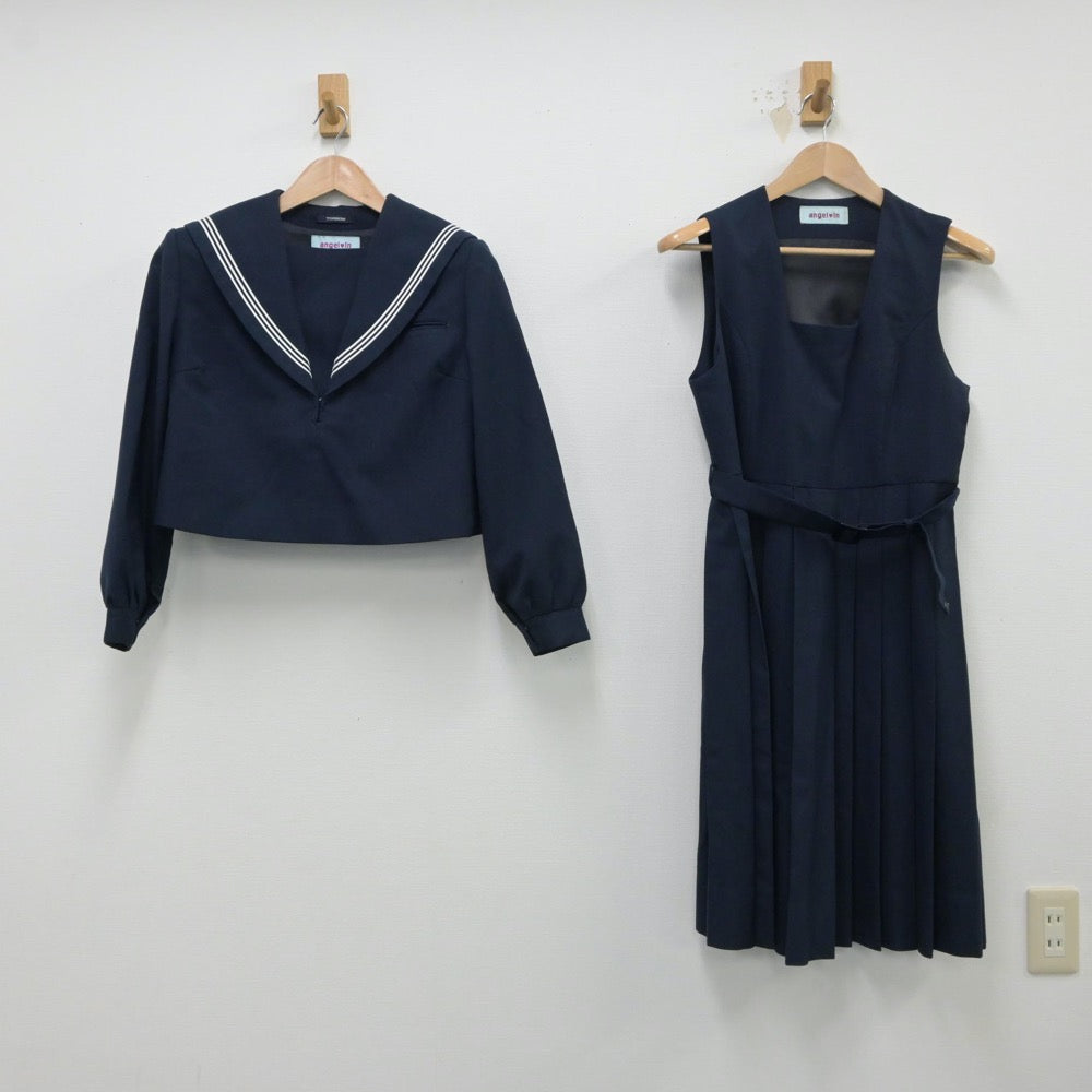 【中古】福岡県 福岡市立西福岡中学校 女子制服 2点（セーラー服・ジャンパースカート）sf015489