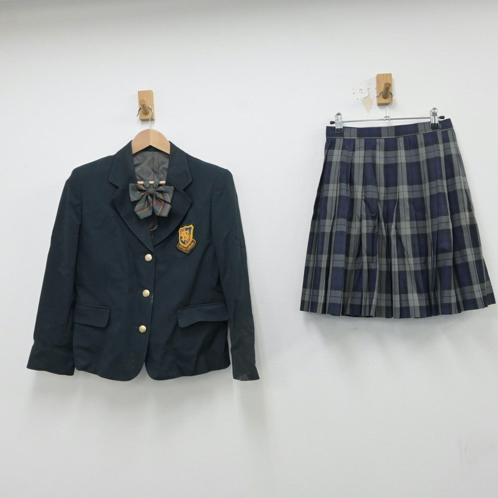 【中古】福岡県 西南学院高等学校 女子制服 4点（ブレザー・ニット・スカート）sf015491