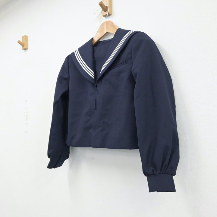 セーラー服　中学 中古制服】千葉県 成田高校付属中学校 女子制服 5点（セーラー服