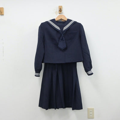 【中古】千葉県 和洋国府台女子高等学校 女子制服 4点（セーラー服・ニット・スカート）sf015531