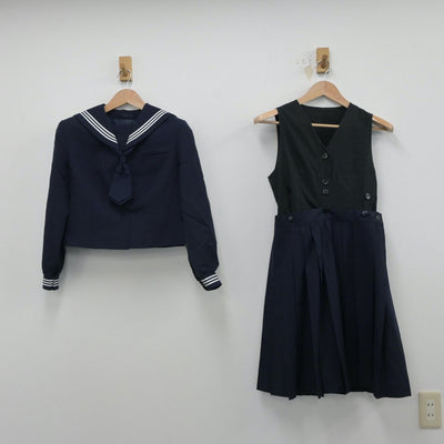 【中古】千葉県 和洋国府台女子高等学校 女子制服 4点（セーラー服・ニット・スカート）sf015531