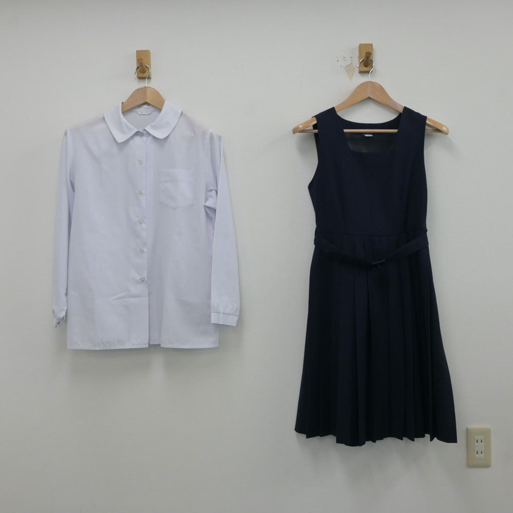 【中古】兵庫県 浜脇中学校 女子制服 3点（ブレザー・シャツ・ジャンパースカート）sf015550