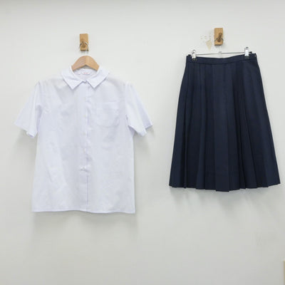 【中古】兵庫県 浜脇中学校 女子制服 2点（シャツ・スカート）sf015551