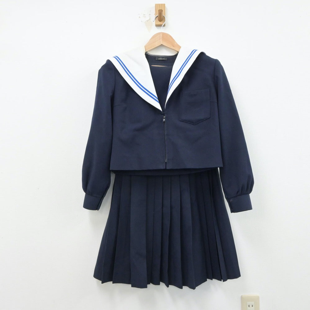 【中古】愛知県 守山西中学校 女子制服 3点（セーラー服・スカート・スカート）sf015553