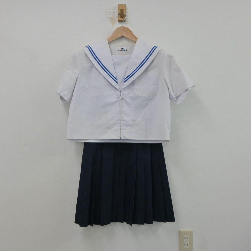 【中古】愛知県 守山西中学校 女子制服 3点（セーラー服・スカート・スカート）sf015554