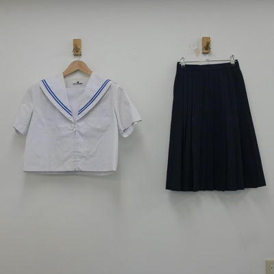 【中古】愛知県 守山西中学校 女子制服 3点（セーラー服・スカート・スカート）sf015554