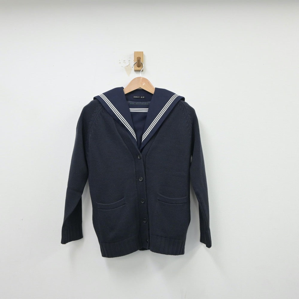 【中古】福岡県 玄洋中学校 女子制服 2点（セーラー服・ニット）sf015563