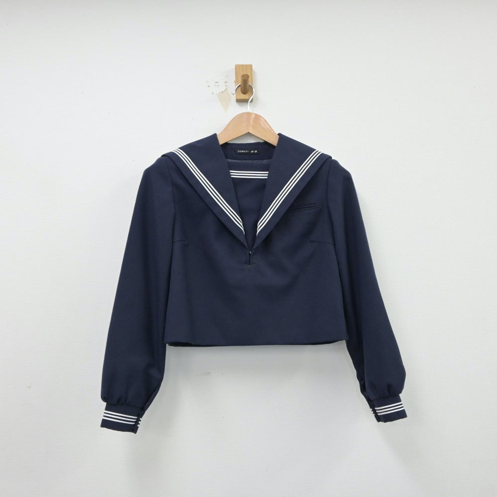 【中古】福岡県 玄洋中学校 女子制服 2点（セーラー服・ニット）sf015563