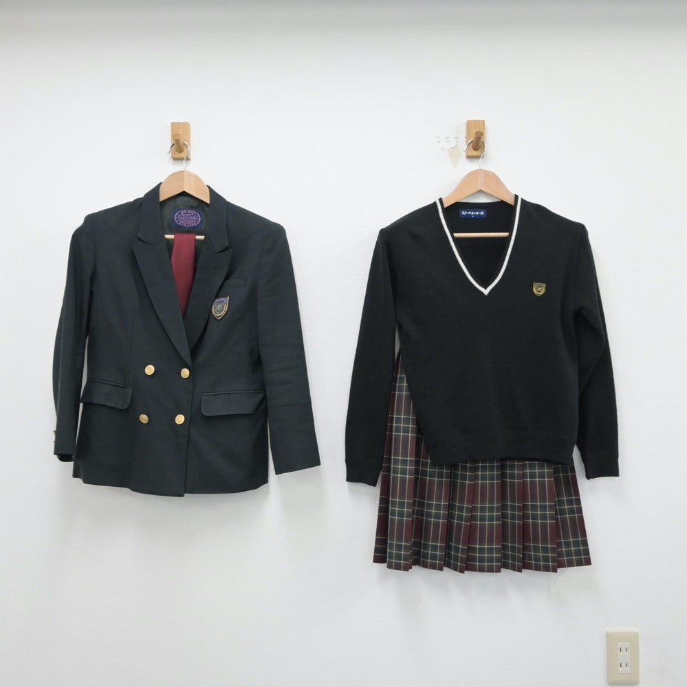 【中古】大阪府 日根野高等学校 女子制服 4点（ブレザー・ニット・スカート）sf015578