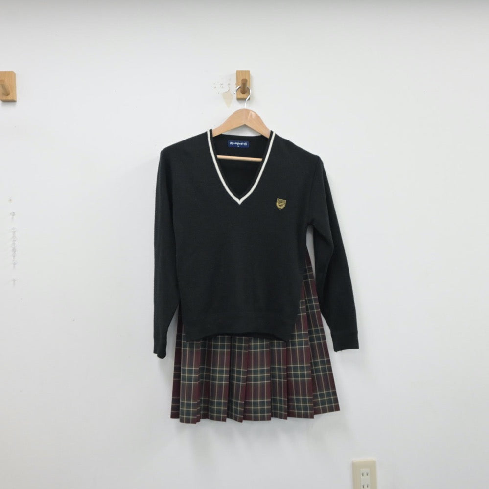 【中古】大阪府 日根野高等学校 女子制服 4点（ブレザー・ニット・スカート）sf015578