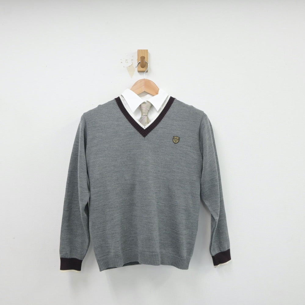 【中古】大阪府 大商学園高等学校 女子制服 4点（シャツ・シャツ・ニット）sf015583