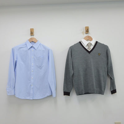 【中古】大阪府 大商学園高等学校 女子制服 4点（シャツ・シャツ・ニット）sf015583