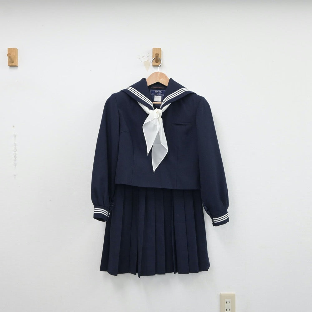 【中古】栃木県 藤岡第一中学校 女子制服 4点（セーラー服・スカート）sf015585