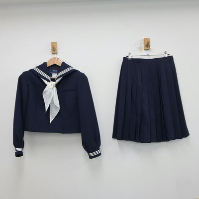 【中古】栃木県 藤岡第一中学校 女子制服 4点（セーラー服・スカート）sf015585