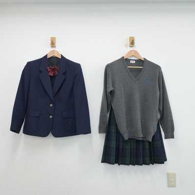 【中古】栃木県 野木第二中学校 女子制服 5点（ブレザー・ニット・スカート）sf015600