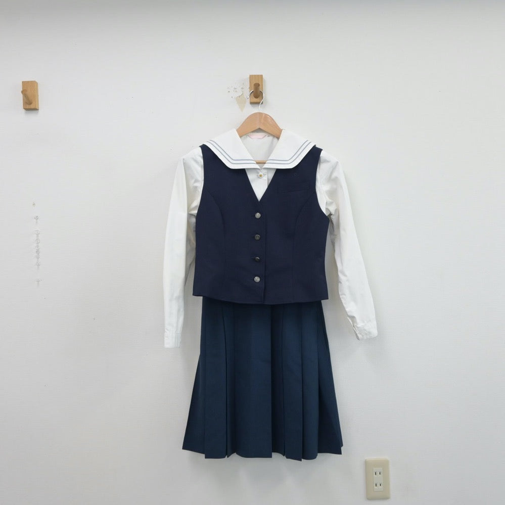 【中古】愛知県 半田東高等学校 女子制服 3点（シャツ・ベスト・スカート）sf015603