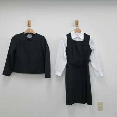 【中古】静岡県 焼津中央高等学校 女子制服 3点（ブレザー・シャツ・ジャンパースカート）sf015609