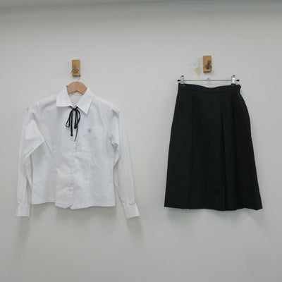 【中古】静岡県 焼津中央高等学校 女子制服 3点（シャツ・スカート）sf015610