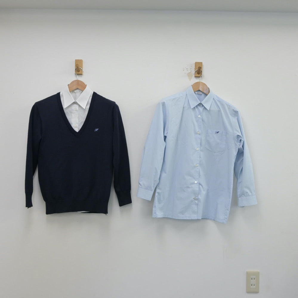 【中古】千葉県 日出学園高等学校 女子制服 3点（シャツ・ニット）sf015614