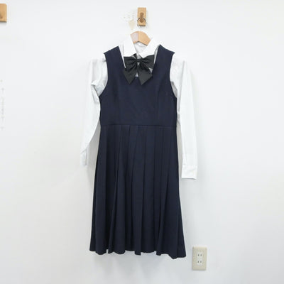 【中古】千葉県 日出学園高等学校 女子制服 5点（ブレザー・シャツ・ジャンパースカート）sf015615