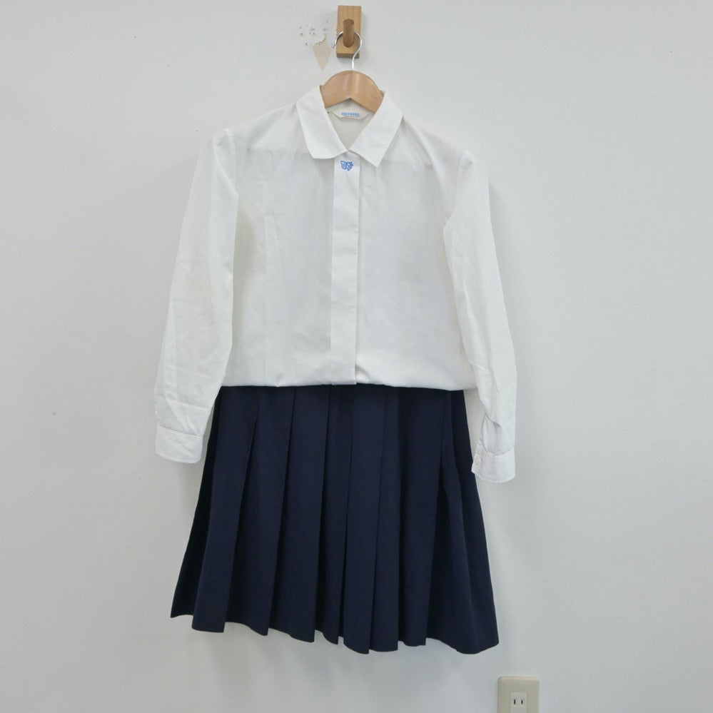 【中古】兵庫県 神戸常盤女子高等学校 女子制服 2点（シャツ・スカート）sf015618