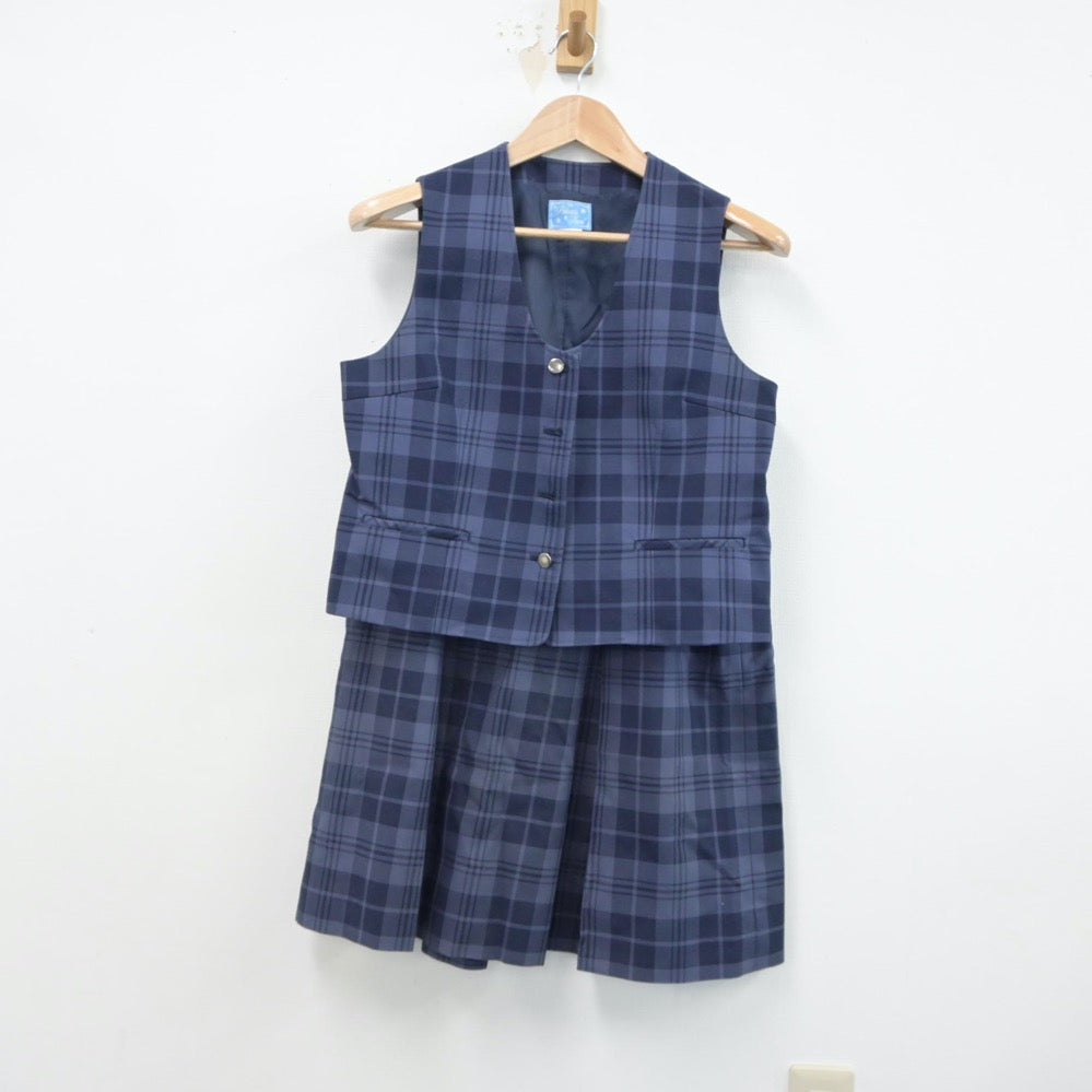 【中古】神奈川県 港中学校 女子制服 4点（ブレザー・ベスト・スカート）sf015623