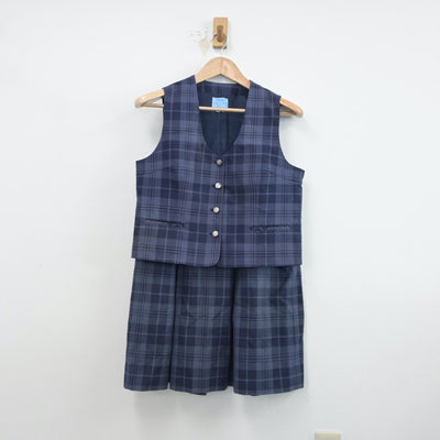 【中古】神奈川県 港中学校 女子制服 2点（ベスト・スカート）sf015624