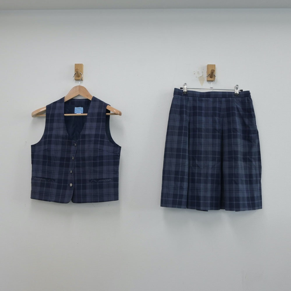 【中古】神奈川県 港中学校 女子制服 2点（ベスト・スカート）sf015624