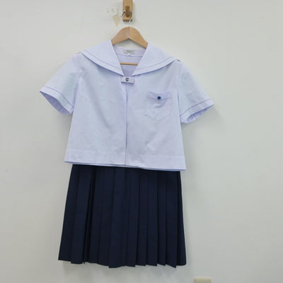 【中古】鹿児島県 鶴田高等学校 女子制服 5点（セーラー服・スカート）sf015638