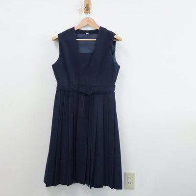 【中古】鹿児島県 鶴田高等学校 女子制服 3点（セーラー服・ジャンパースカート）sf015639