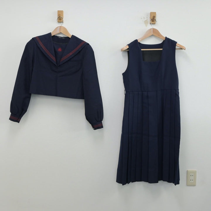 中古制服】福岡県 新宮高等学校 女子制服 2点（セーラー服・ジャンパー  