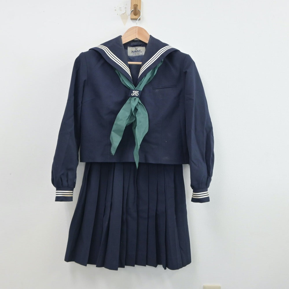 【中古】茨城県 総和北中学校 女子制服 3点（セーラー服・スカート）sf015649