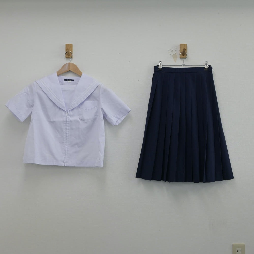 【中古】山口県 小郡中学校 女子制服 2点（セーラー服・スカート）sf015660