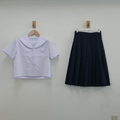 【中古】山口県 小郡中学校 女子制服 2点（セーラー服・スカート）sf015662