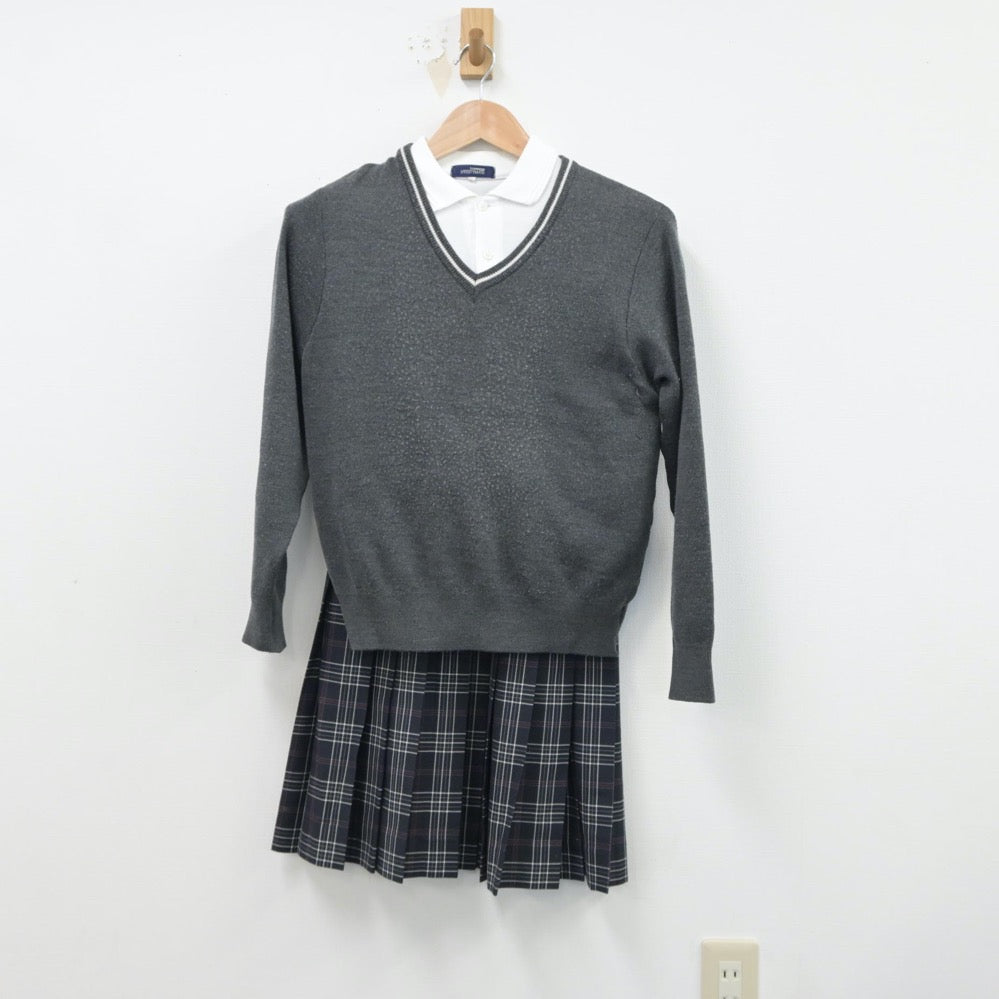 【中古】兵庫県 川西中学校 女子制服 4点（ブレザー・シャツ・ニット・スカート）sf015675