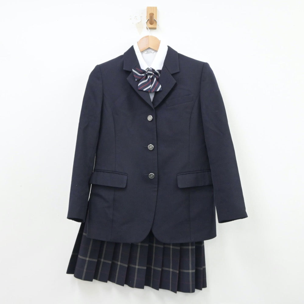 【中古】東京都 駒澤大学高等学校 女子制服 5点（ブレザー・シャツ・ニット・スカート）sf015685