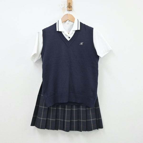 中古制服】東京都 駒澤大学高等学校 女子制服 3点（シャツ・ニットベスト・スカート）sf015686【リサイクル学生服】 | 中古制服通販パレイド