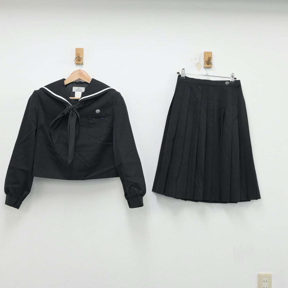 【中古】愛媛県 城南中学校 女子制服 3点（セーラー服・スカート）sf015688