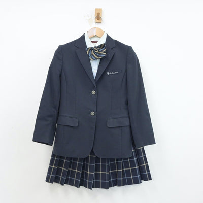 【中古】愛媛県 聖カタリナ学園高等学校 女子制服 6点（ブレザー・シャツ・ニット・スカート）sf015696