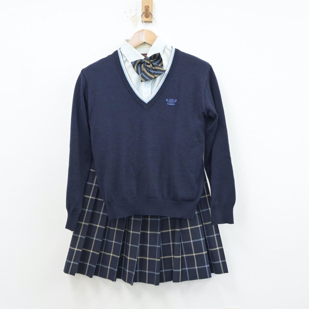 【中古】愛媛県 聖カタリナ学園高等学校 女子制服 6点（ブレザー・シャツ・ニット・スカート）sf015696